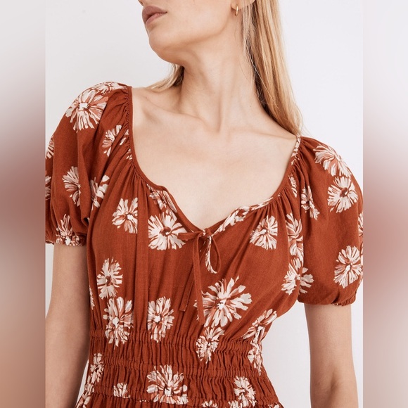✨Madewell Linen-Blend Sophia Midi Dress Medium - Picture 5 of 15